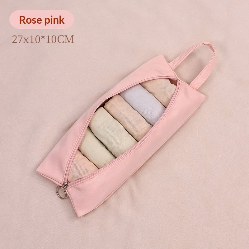 Rose-Pink Slim Travel Underwear Pouch – Single
