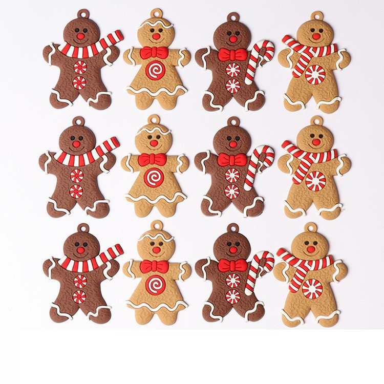 Gingerbread Character Christmas Tree Ornaments – 12 Piece Set
