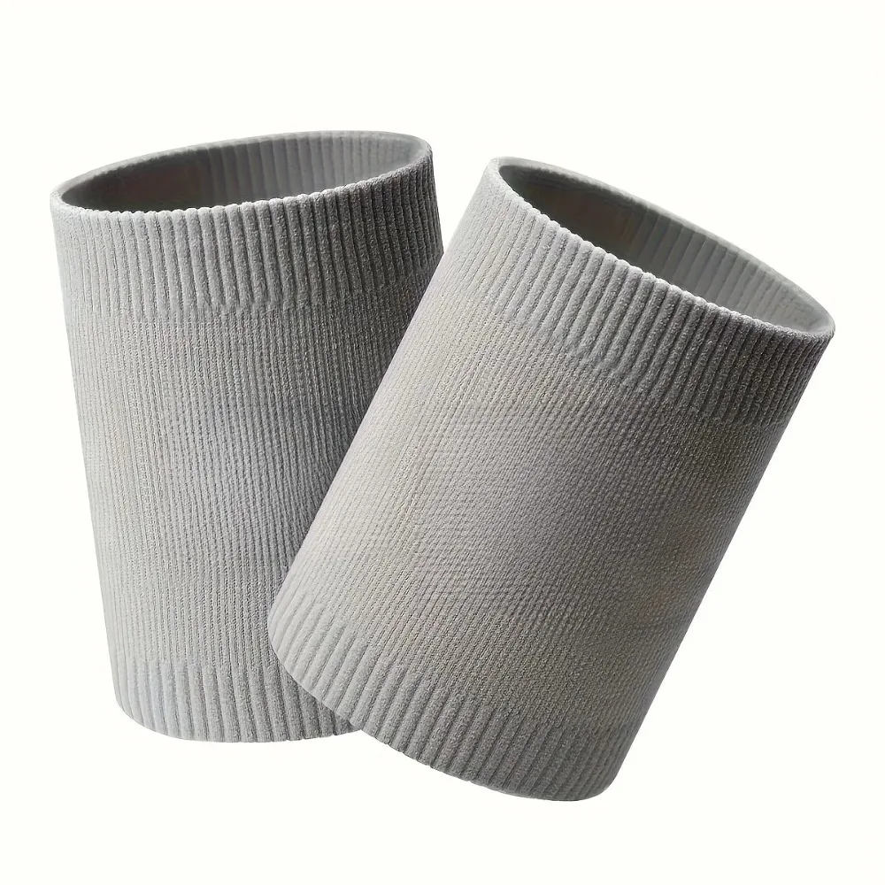 Sports Wrist Sweatbands – Grey, Pair