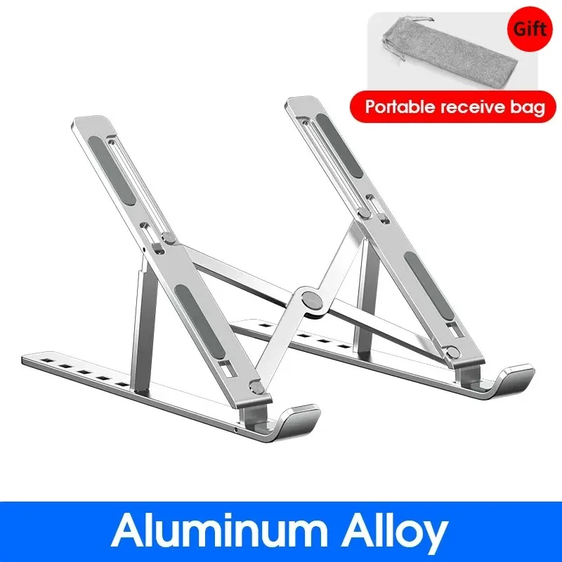 Folding Aluminium Laptop Stand – Silver