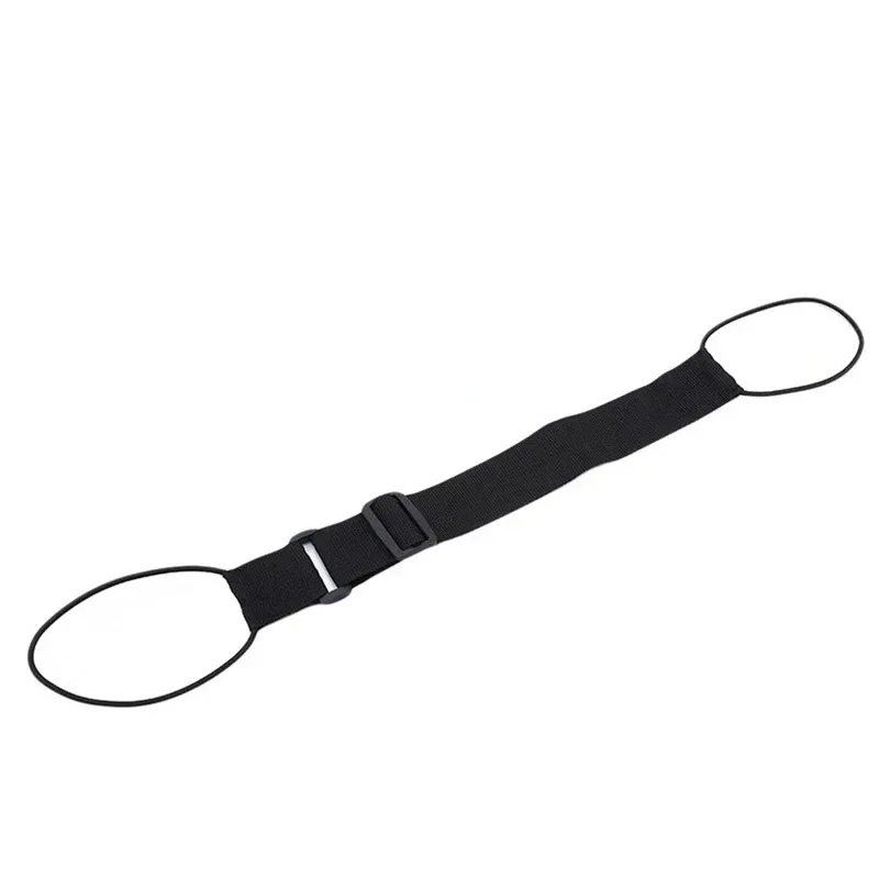 Adjustable black luggage carrier strap with loops