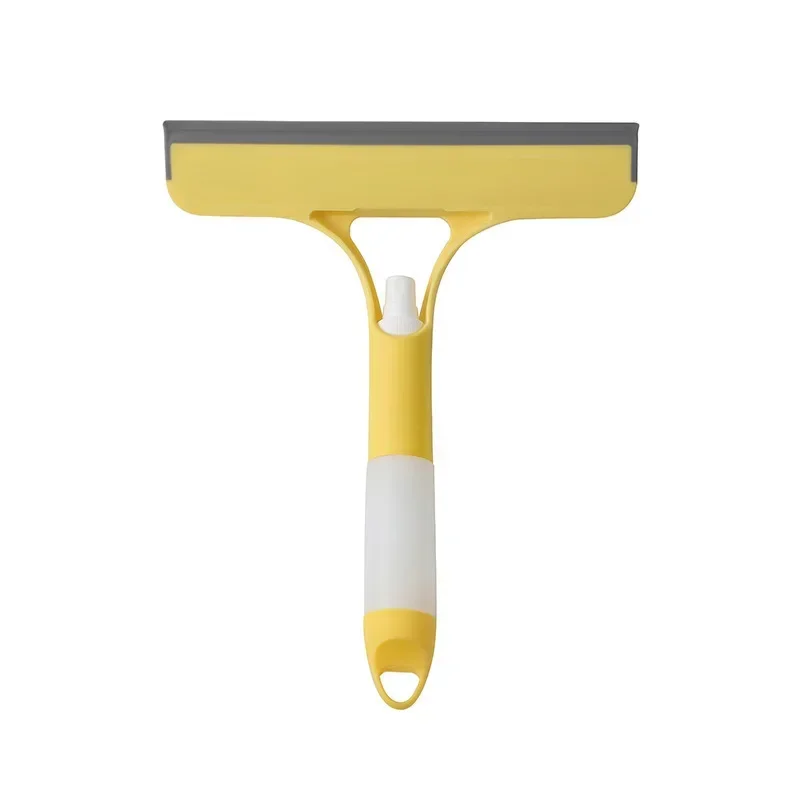 Yellow window squeegee with spray bottle handle