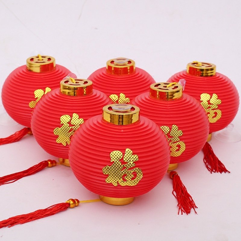 Chinese New Year Red Blessing Lanterns – Set of 6