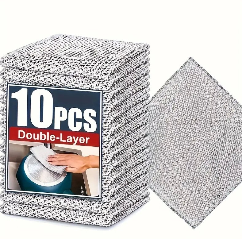 Ten double-layer 20 × 20 cm kitchen cleaning cloths