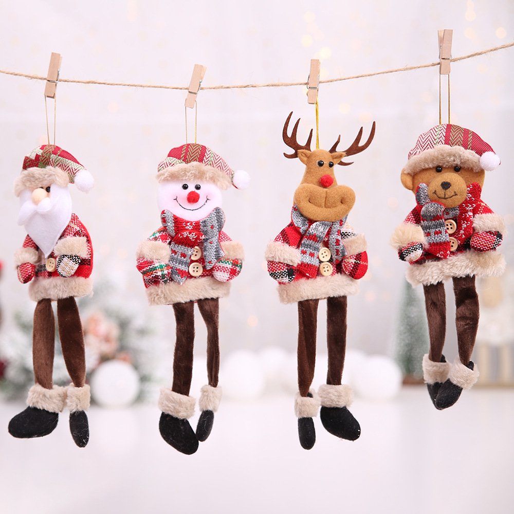 Plaid Christmas Character Tree Ornament – Single Pendant